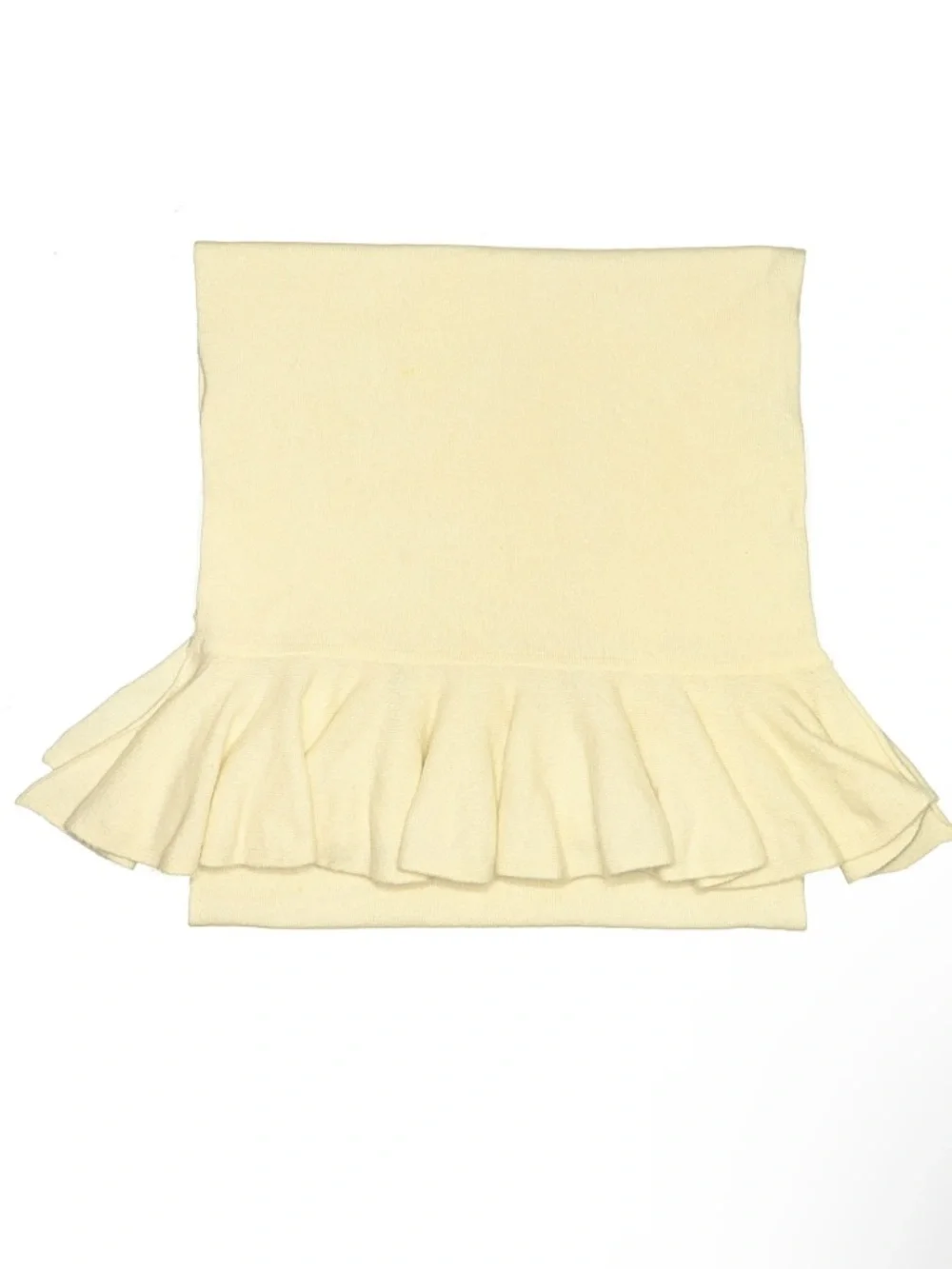 Minnie Rose Ruffled Cashmere Cream Ivory Scarf